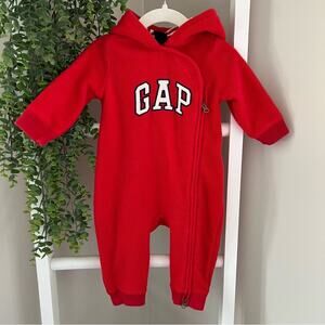 Vintage 90's Gap Baby Red Bodysuit Warm & cozy Fleece Snowsuit 6-12 month